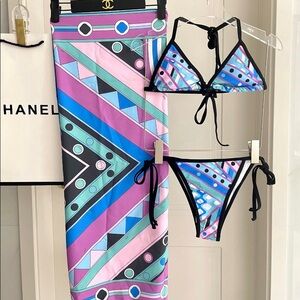 Emilio Pucci Multicolor One Piece Swimsuit